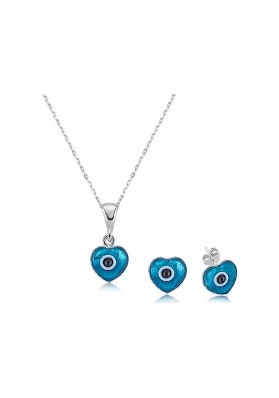 Gümüş Kalpli Nazar Kadın Set (551167169)