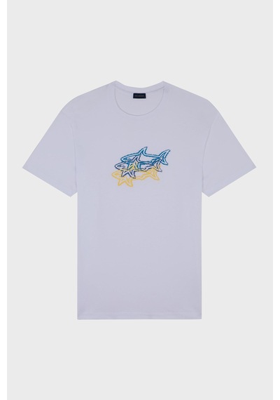 Paul & Shark Erkek T Shirt 24411041 010 Beyaz Beyaz