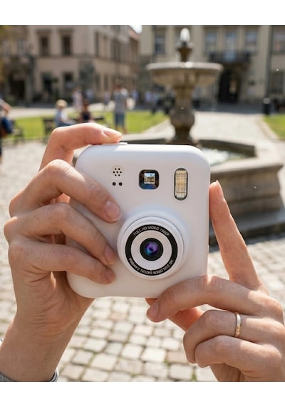Çocuk Dijital Baskılı Kamera 5 Kalem 4 Rulo Kağıt li Eğlenceli Fotoğraf Makinesi
