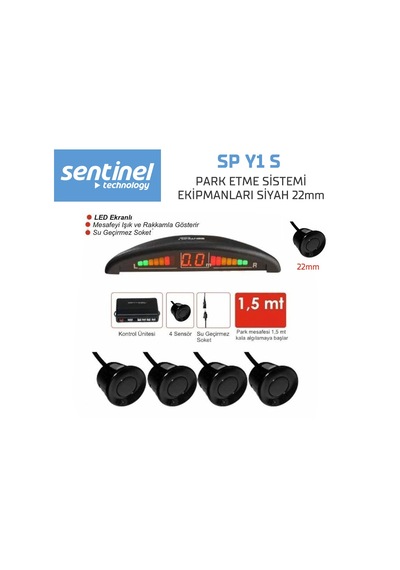Sentinel Led EKRANLI Araç Park Sensörü Araç Park Asistanı Siyah