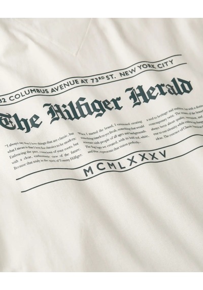 Tommy Hilfiger Hılfıger Herald Back, Z00 Krem Erkek T-shirt & Polo
