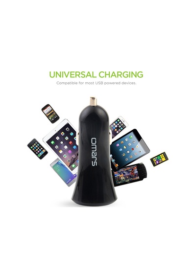Omars 3.4A 17W Çift Usb Çıkışlı Araç Şarj Cihazı