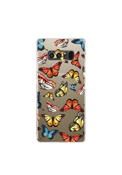 Samsung Galaxy Note 8 İle Uyumlu Water Color 2 Kamera Korumalı Şeffaf Kılıf Şeffaf