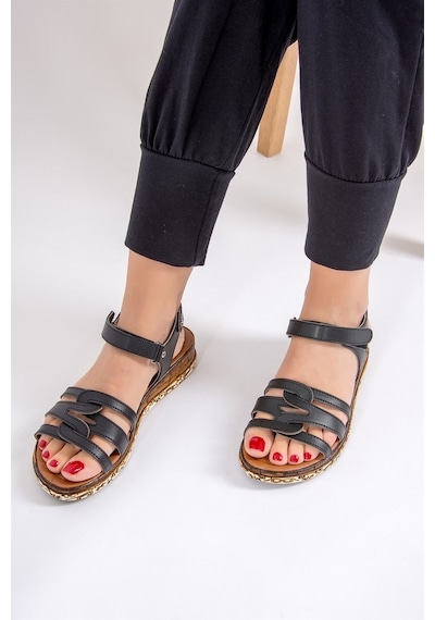 Fox Shoes Siyah Kadın Sandalet F288091109