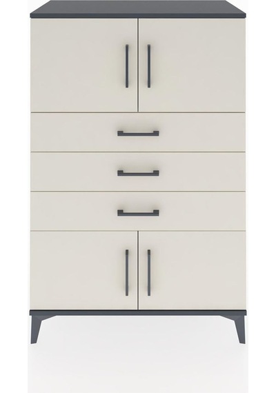 Hyperion Dolap Tek Raflı 3 Çekmeceli 4 Kapaklı 88x44x134 Antrasit-aytaşı Antrasit Hyperion Dolap Tek Raflı 3 Çekmeceli 4 Kapaklı 88x44x134 Antrasit-aytaşı Antrasit