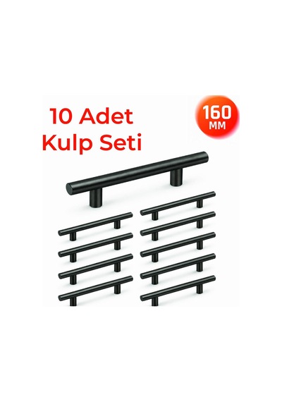 160 Mm Metal Mobilya Kulpu Mutfak Dolap Çekmece Kulpu, Dekoratif Kulp Seti 10 Adet Titanyum