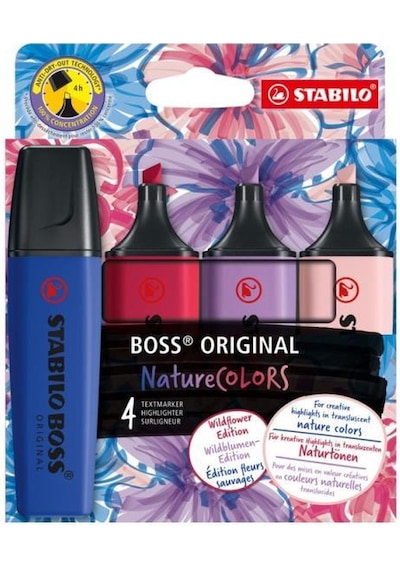 Stabilo Boss Nature Colors Wildflower Edition 4'lü Fosforlu Kalem Seti Çok Renkli