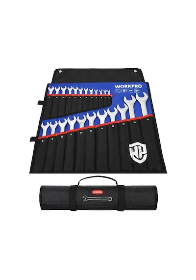 Workpro Wp202504 6-32mm 23 Parça Cr-v Profesyonel Kombine Anahtar Takımı + Bez Taşıma Kılıfı Fr Wp202504