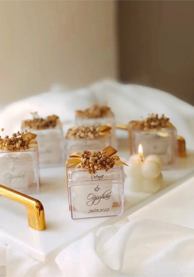 Bernami Biblo Pinterest Düğün/nişan/söz/sünnnet/kına Hediyelikleri / Özel Düğün Lüks Mini Çiçekli Bubble Mum - 10 Adet