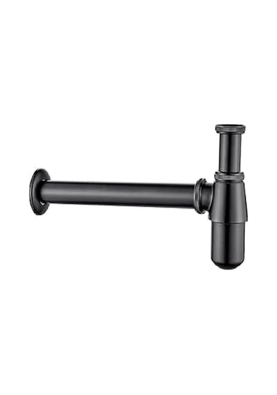 Isvea Metal Taslı Mat Siyah Lavabo Sifonu Ve Mat Siyah Seramik Ba