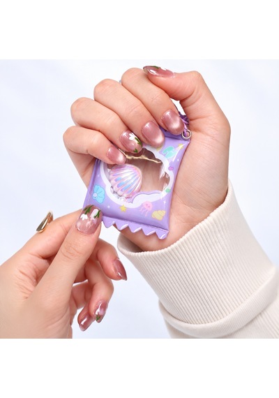 Pembe Nail Art Kısa Balerin 10'lu Tekrar Kullanılabilir El Yapımı Protez Takma Tırnak Ekyl3022 M
