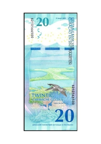 Curaçao En Sınt Maarten 2025 Yılı 20 Gulden Yabancı Kağıt Para Çil Unc Koleksiyon Para