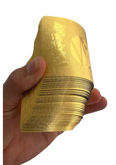 Pokemon Oyun Kartı Kabartma Card Fosforlu Kartları 55 Adet Altın