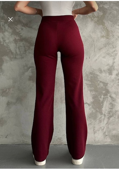 Asur Boutique Asur Butik Kadın Yüksek Bel Likralı Kaliteli Palazo Pantolon Bordo