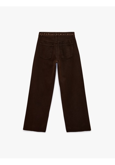 Koton Normal Bel Pamuklu Troklu Cepli Düğmeli Bol Paça Pantolon - Loose Straight Fit Jeans Koyu Kahverengi 6sal40081mw Koyu Kahve Koton Normal Bel Pamuklu Troklu Cepli Düğmeli Bol Paça Pantolon - Loose Straight Fit Jeans Koyu Kahverengi 6sal40081mw Koyu Kahve