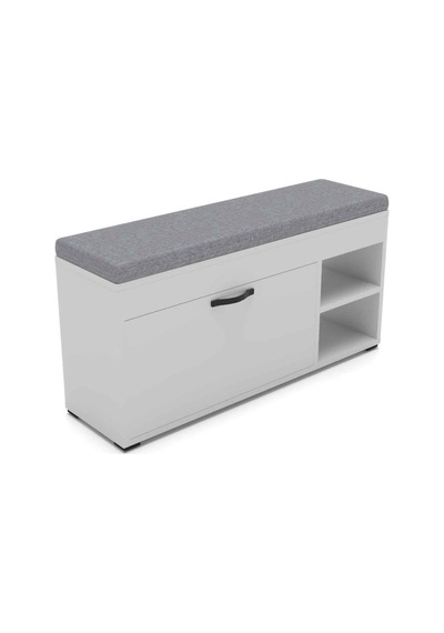 Puflu Ayakkabılık Bench Beyaz 90 Cm Çok Renkli