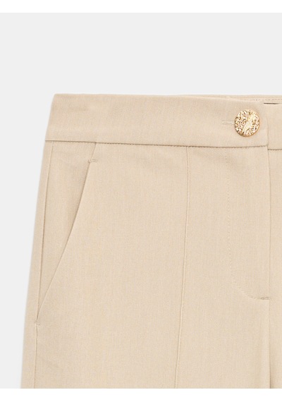 Dilvin 72809 Dikiş Detaylı Culotte Pantolon Bej