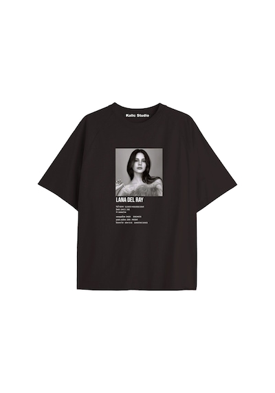 Kalic Studio Lana Del Rey Oversize T-shirt Kod43 Siyah-43