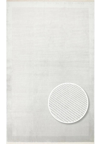 Hoom Rugs Como Nap 02 Grey Viskon & Floş Sık Dokuma Modern Salon Halısı Gri