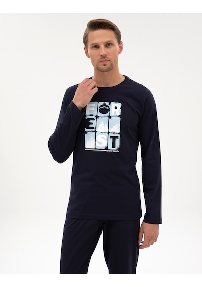 Pierre Cardin Erkek Lacivert Pijama Takım 50322655-200 Lacivert