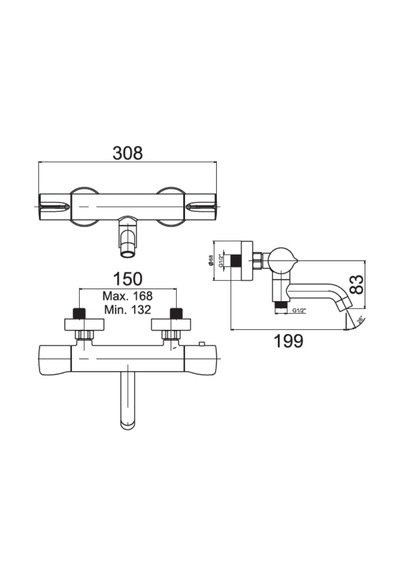 Nsk Terra N2221902 Termostatik Banyo Bataryası Krom