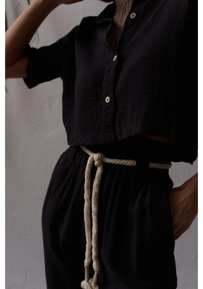 Mai Collection Mai Studios Co. Olympos Halatlı Siyah Müslin Takım Siyah