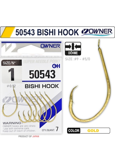 Owner 50543 Bishi Hook Gold İğne 6-0