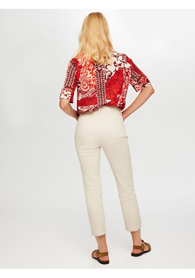 Faik Sönmez Slim Fit Coton Parça Boya Pantolon B00044 B0004472 Taş