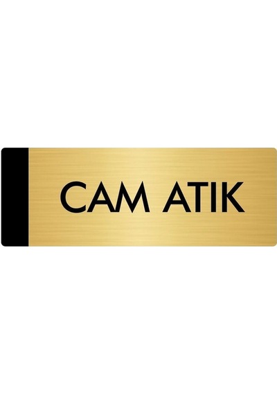 Metal Yönlendirme Levhası, Departman Kapı Isimliği Cam Atık 5x20 Cm Altın Renk