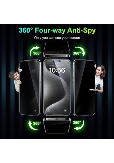 Apple Uyumlu   iPhone 16 Plus İle Hayalet Gizlilik Filtreli Privacy 5d Cam Ekran Koruyucu