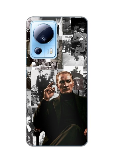Xiaomi Mi 13 Lite Uyumlu Mustafa Kemal Atatürk Kolajları Baskılı Silikon Kılıf