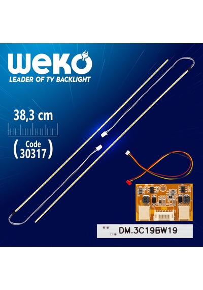 19'' Inch 38.3 Cm 54 Ledli 12v Universal Monitör E-led Çift Led-sürücü-kablo Takımı Wk-0140