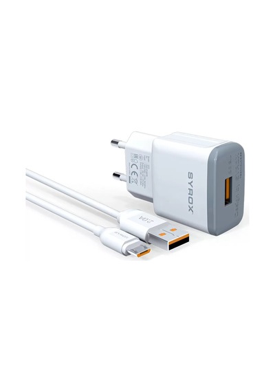 Syrox Syx-Q20 Micro Quıck Hızlı Ev Şarj Seti Beyaz