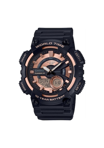 Casio Aeq-110w-1a3vdf Quartz Silikon Siyah 10 Atm 47 Mm Erkek Kol Saati Siyah - Rose Gold