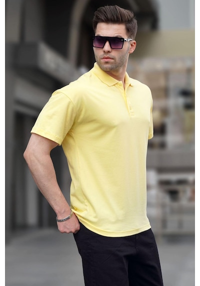 Madmext Sarı Polo Yaka Basic Erkek Tişört 6126-sarı Sarı