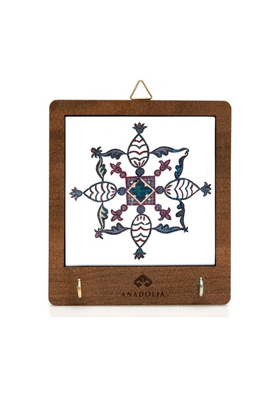 Anadoliamağazacılık Kalemişi Kare Motif Seramik Dekoratif Askılık Diğer
