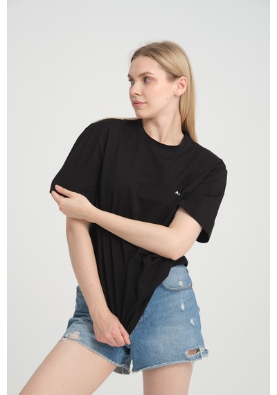 Süperlife Kadın Bisiklet Yaka Regular Fit Baskılı Tişort Spr21yk23 Black Süperlife Kadın Bisiklet Yaka Regular Fit Baskılı Tişort Spr21yk23 Black