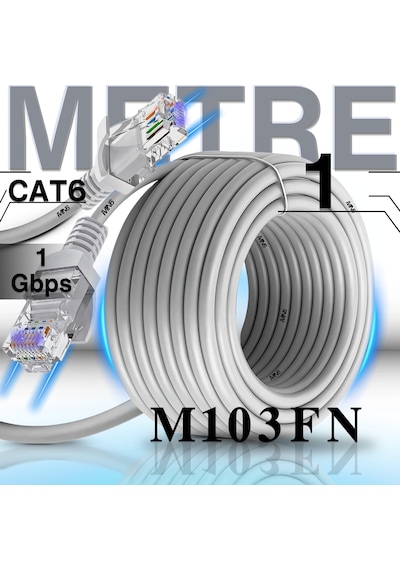 Mn6 M103fn 1 Metre Ethernet Kablo/utp/gigabit Destekli/1 Metre Cat6 Kablo/iç Mekan Uyumlu