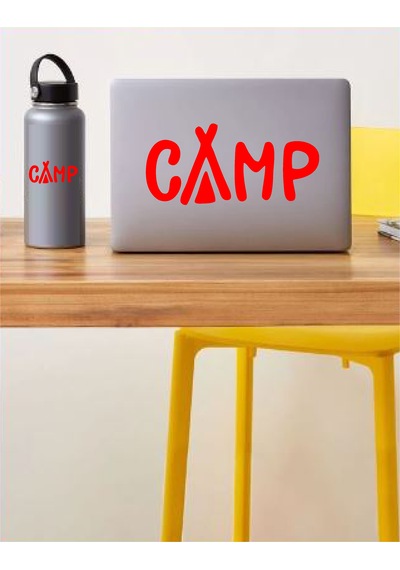 Kamp Yazılı Sticker - 4x4 Off Road Pickup Sticker - Araba Oto Motosiklet Karavan Cam Sticker - 02165 10x5 Cm