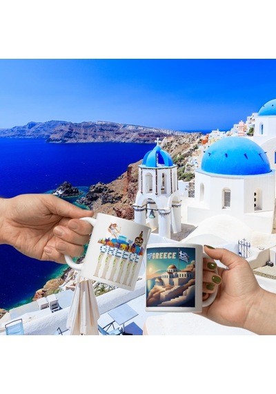 Yunanistan Kupa Bardak 2 Adet Seyahat Hatıra Greece Mug