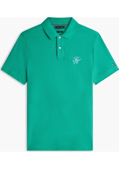 Tommy Hilfiger Th Erkek Script Regular Yeşil Polo Yaka T-shirt-16261