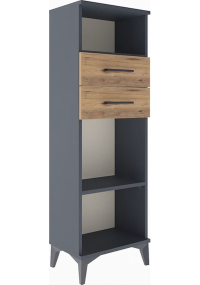 Arges Dolap 2 Raflı 2 Çekmeceli 44x30x134 Antrasit-çam Antrasit