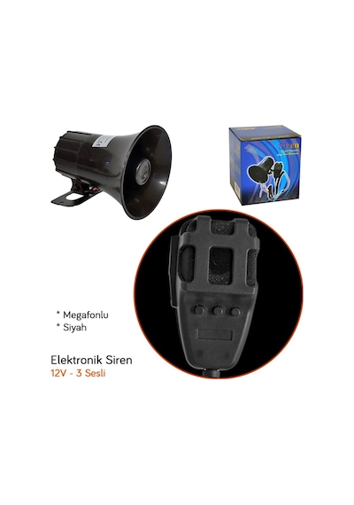 Oto Siren Mikrofonlu Megafon 12 Volt Polis Sireni Dadat