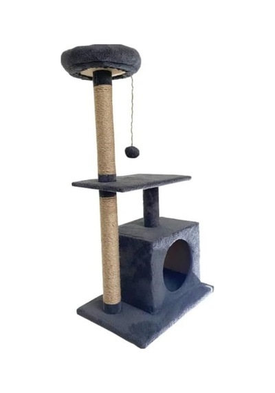 Pet Kedi Tırmalama Ve Oyun Evi Platformu Antrasit