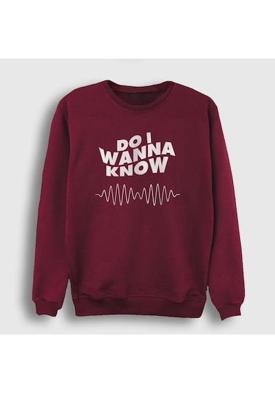 Presmono Unisex Know Arctic Monkeys Sweatshirt Bordo