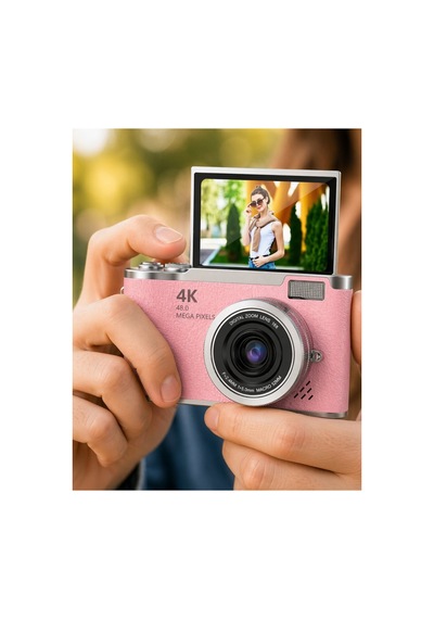 Profesyonel Çekim İçin 48 Mp Kamera 18x Zoom Flip Ekran Dijital Kamera - Hs08379500-9567 Renkli
