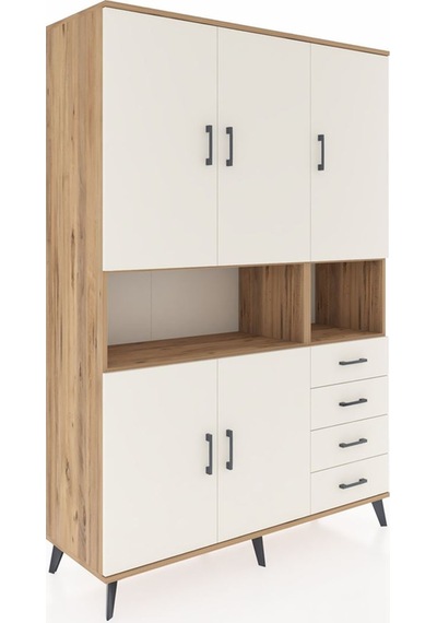 Hyperion Dolap 7 Raflı 4 Çekmeceli 5 Kapaklı 132x44x195 Çam-a... Çam