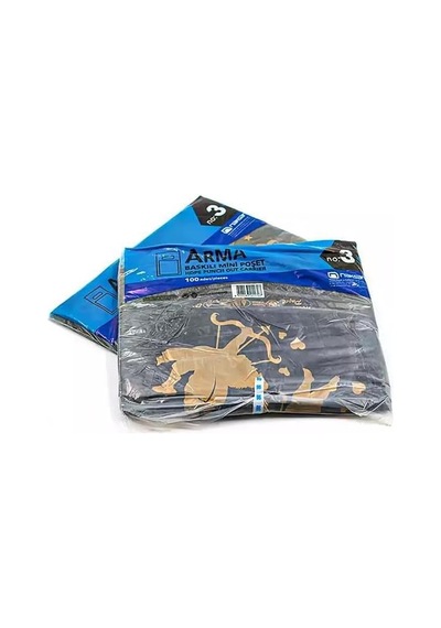 Baskılı Mini Blok Poşet Torba - No: 3-30x50 Cm. - Siyah - 100 Adetlik 3 Paket