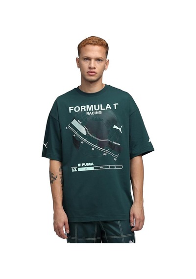 Puma Erkek Tişört F1 Graphic Tee - Relaxed 63265504 Yeşil
