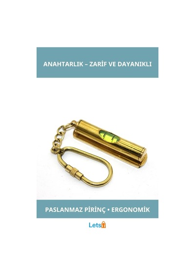 Parlak Pirinç Dayanıklı Ergonomik Anahtarlık Çok Renkli